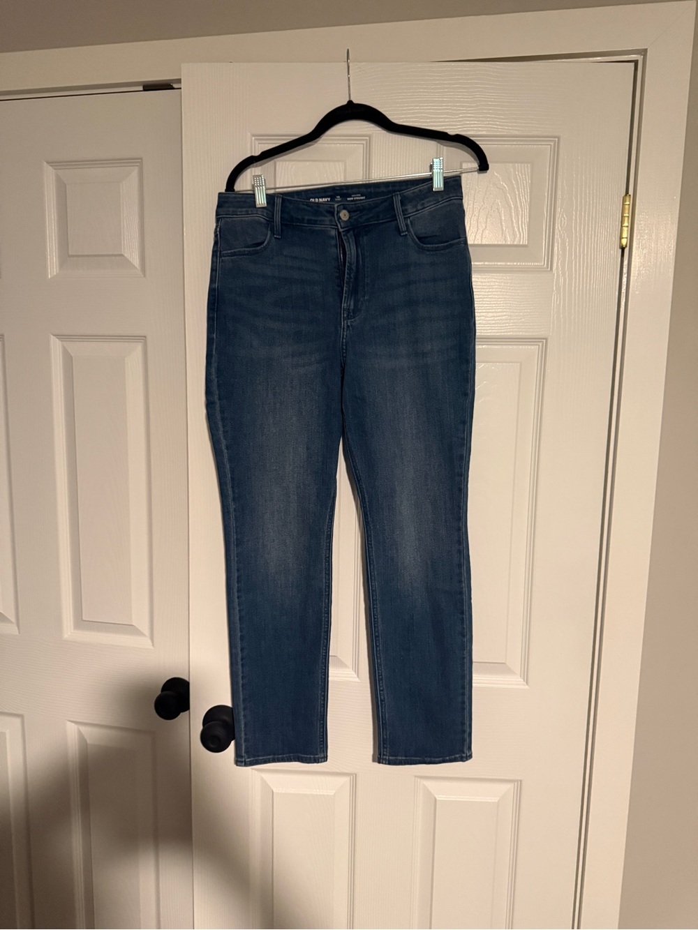 Old Navy Women's High Rise Straight Leg Dark Blue Jeans 10 Short